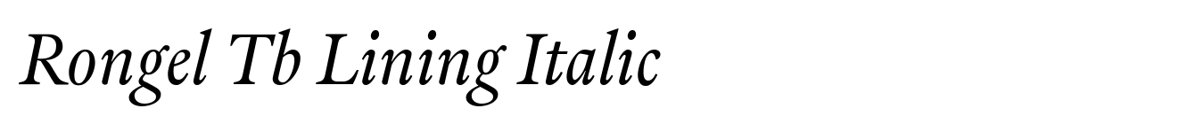 Rongel Tb Lining Italic
